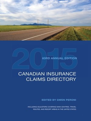cover image of Canadian Insurance Claims Directory 2015